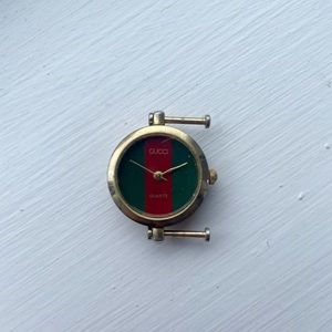 Gucci watch face only - parts / needs work red green logo stripe
